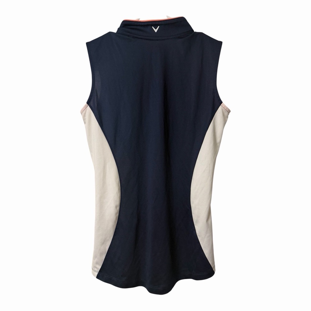 Callaway Opti Dry 1/4 Zip Sleeveless Golf Performance Polo - Picture 2 of 4